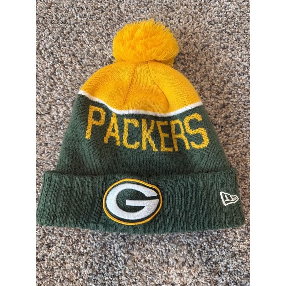 New Era Green Bay Packers NFL Sport Knit Beanie Sideline 2015 Hat Green Gold